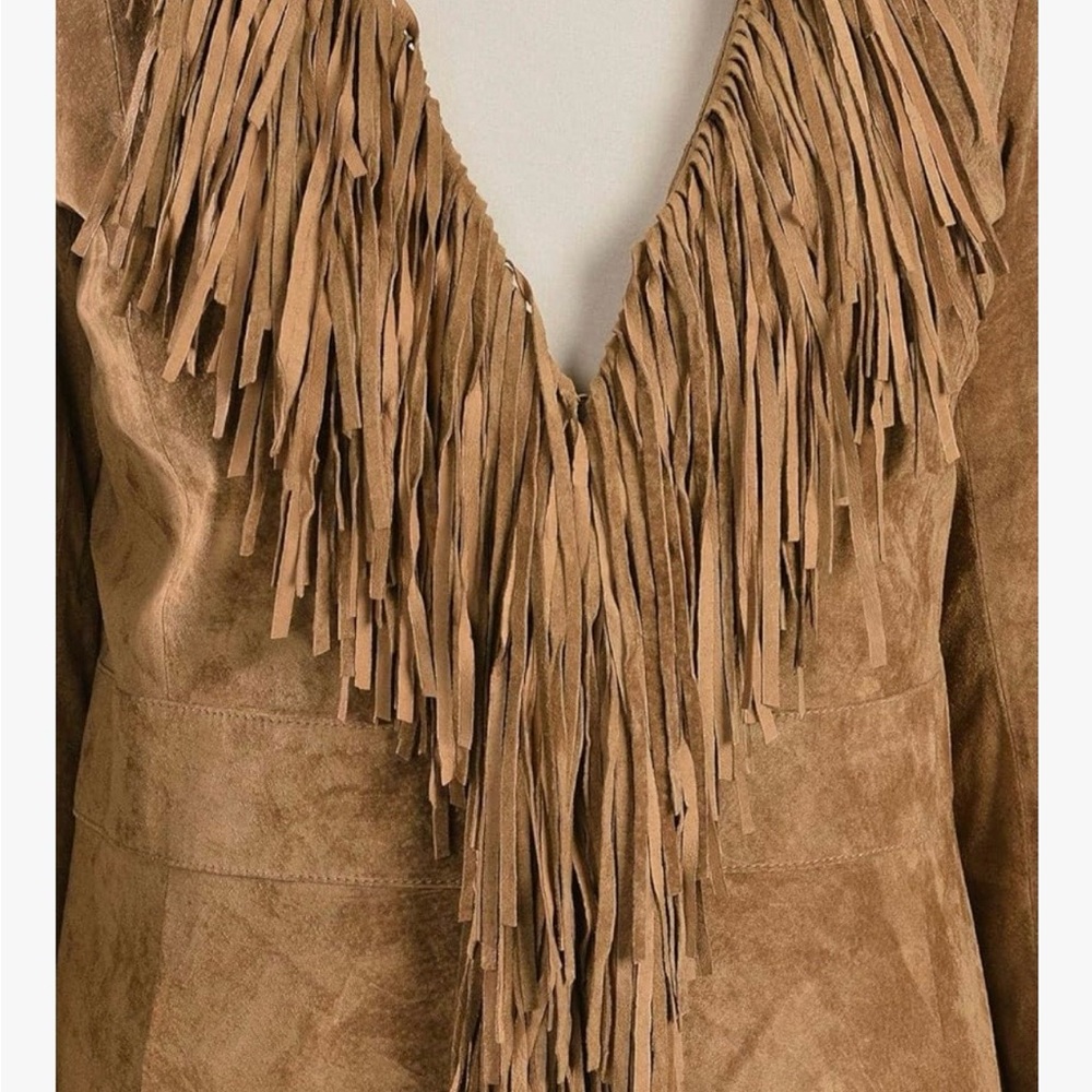 Scully Brown Suede Maxi Fringe Jacket - Picture 3 of 10